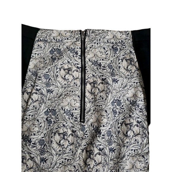 H&M Black and Cream Sofisticated Floral Pencil Skirt - Size 10 - Picture 5 of 11